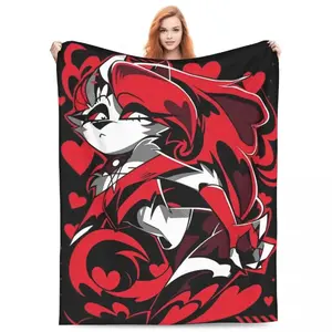 Cartoon Helluva-Boss Blanket Flannel Summer Multi-function Lightweight Throw Blankets for Sofa Car Plush Thin QuiltHoliday gifts for family and friends during Thanksgiving, graduation season and Valentine's Day
