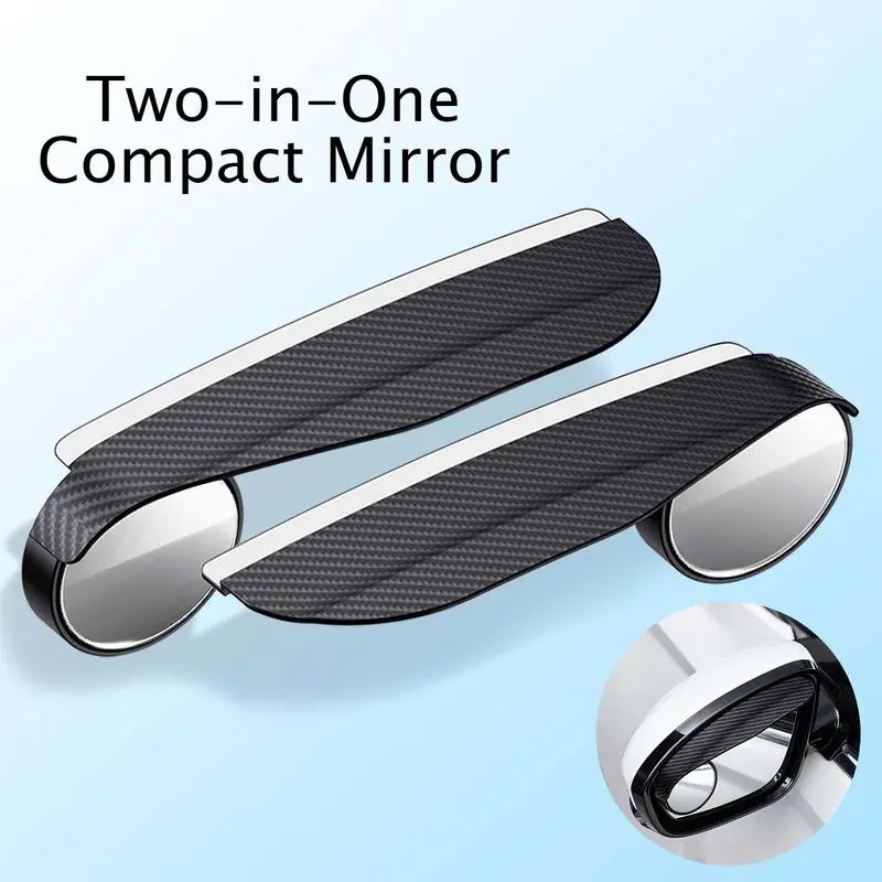 CENPIN 2PCS Carbon Fiber Blind Spot Mirrors - 360° Adjustable, Peel-Stick Tool-Free Install, Wide Angle, Auto Accessories for Car Exterior Safety, Blindspot Clarity, Sleek Carbon Look Upgrades Your Car