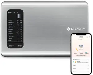 Food Kitchen Scale, Digital Grams and Ounces for Weight Loss With Smart Nutrition App, 19 Facts Tracking, Baking, Cooking, Portion Control, Macro, Keto, 11 Pounds-Large, Stainless Steel