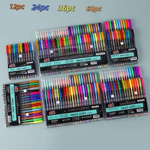 18/24/60/12 Color Gel Pen Set with Case, Creative Stationery, Refillable, Non-Toxic, Versatile Fine Point Pens for Adult Coloring, Drawing, Sketching & Crafting, Art Craft Supplies