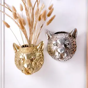 Vintage Leopard-Head Design Wall Decor, Creative Animal Head Wall Hanging Decor, Wall Hanging Ornament for Home Living Room Bedroom, Wall Mounted Decor, Wall Art Decor, Wall Decoration