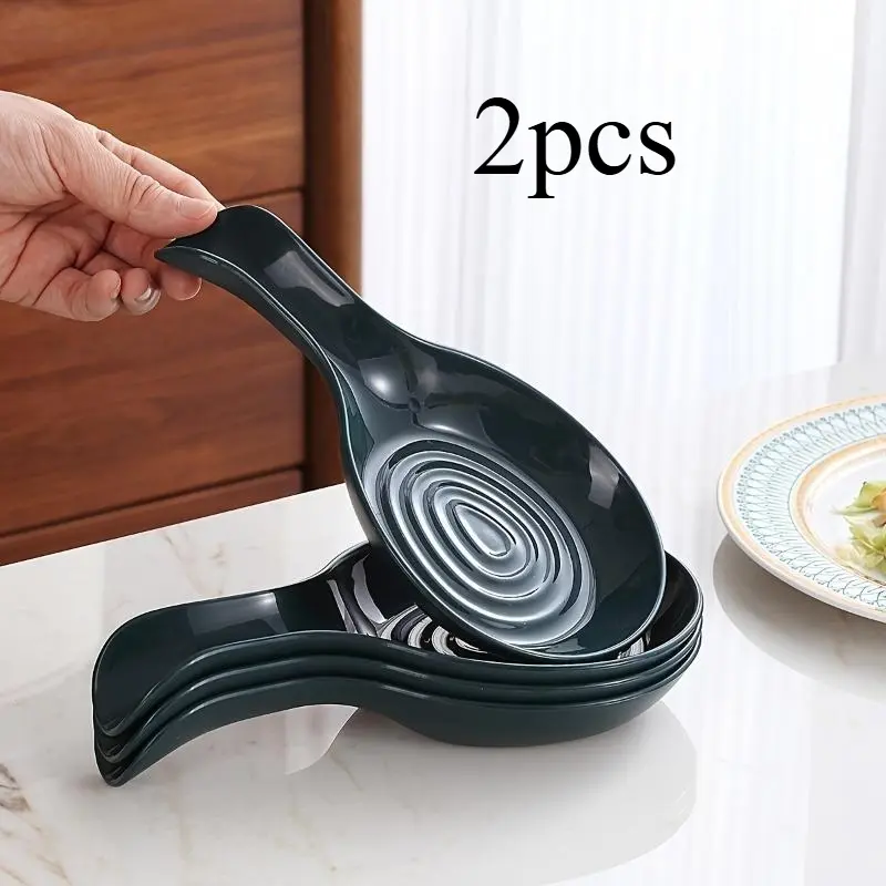 2-Piece Kitchen Spoon Rest Set - Durable Utensil Holders for Stovetop, Countertop - Stylish, Safe Indoor Recreation Cooking Accessories Kitchenware with Safe Hold Functionality, Two Pieces