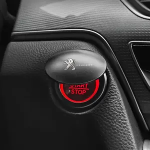 Hot-selling car accessories Vehicle ignition decoration cover One-button start button cover Car engine start-stop button cover Car supplies Suitable for Peugeot 104, 106, 107, 108, 2008, 201, 202, 203, 204, 205, 206, 207, 208, 3008, 301