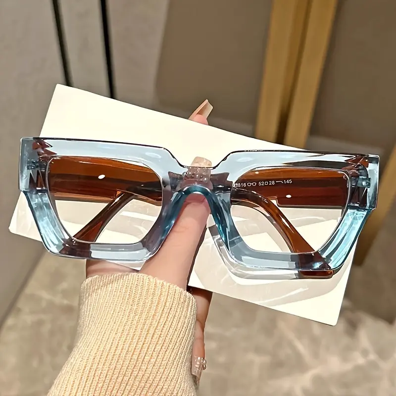3 Pcs Y2K Oversized Leopard Print Blue Light Glasses Clear Lens Fashion Eyewear Casual Daily Wear Decorative Computer Glasses, Stylish Eyeglass, Decorative Look