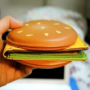 Cute Burger Shaped Wallet for Women, Novelty Cartoon Coin Purse, Perfect Fun Gift for Parties & Daily Use