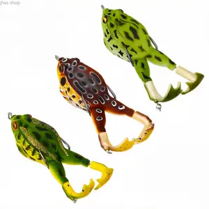 3 To 10Pcs Topwater Frog Lures Silicone Floating Bait With Double Propeller Legs Lead Free Realistic Fishing Tackle for Bass Snakehead Catfish Angling Use