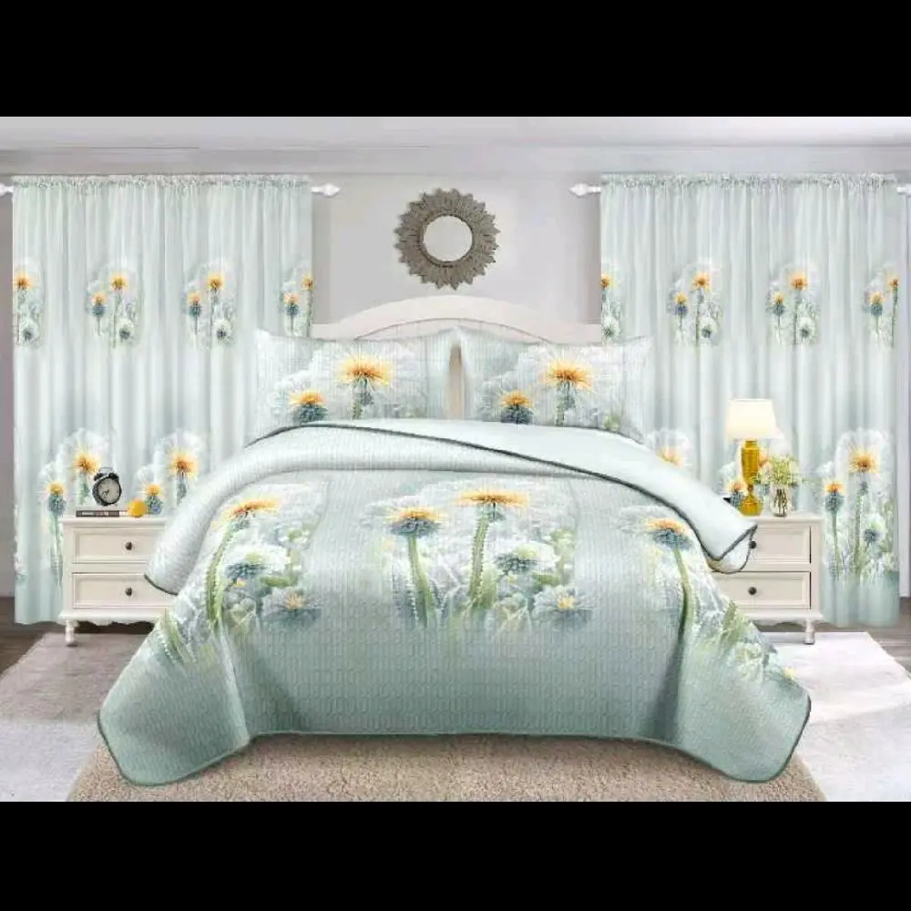 7-Piece Bedding Comforter Set, Includes Curtains & Decorative Pillows, Complete Bedroom Set for Bedroom Decor, Seven Pieces