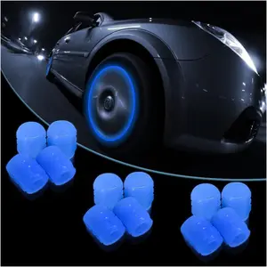 12PCS Fluorescent Luminous Caps: Blue Tire Valve Stem, Glow in Dark – Corrosion Resistant, Universal tire  tech