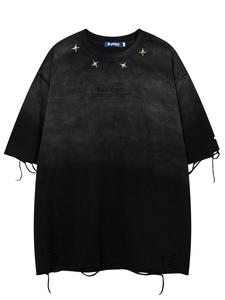 men's letter embroidery tee, loose casual fashion short sleeve t-shirt for summer, men's top for daily wear