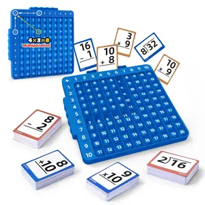 Math Press Bubble Board Addition Subtraction Multiplication Division, 4-In-1 Double-Sided Flashcards, Stress Relief, Kids' Birthday Gift