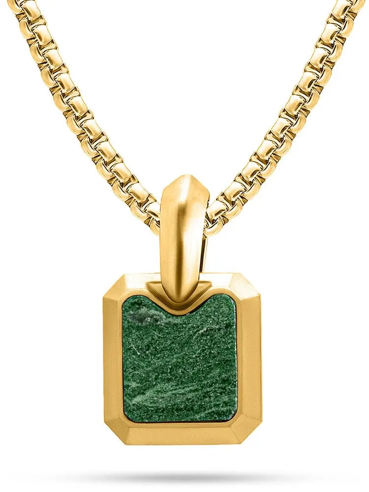 RTZN Square Jade Pendant Necklace