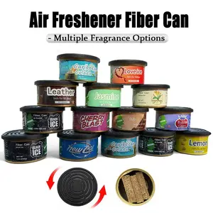 60-Day Fiber Car Air Freshener Can - 12 Scents Include Coconut, Vanilla, New Car, Lemon, Cherry, Jasmine, Car Fragrance