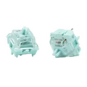 GATERON Jelly Series Keyboard Switches, Linear Tactile Silent RGB LED 5 Pin Factory Pre-lubed Full POM Key Switches for MX Mechanical Keyboard (Blue)