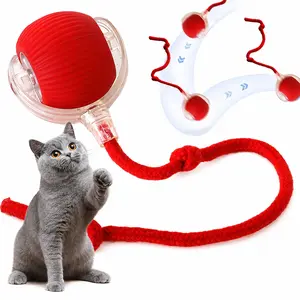 Automatic Rolling Ball Dog & Cat Toy - Auto-Roll, Obstacle-Avoiding, Smart Interactive with Rope for Engaging Playtime