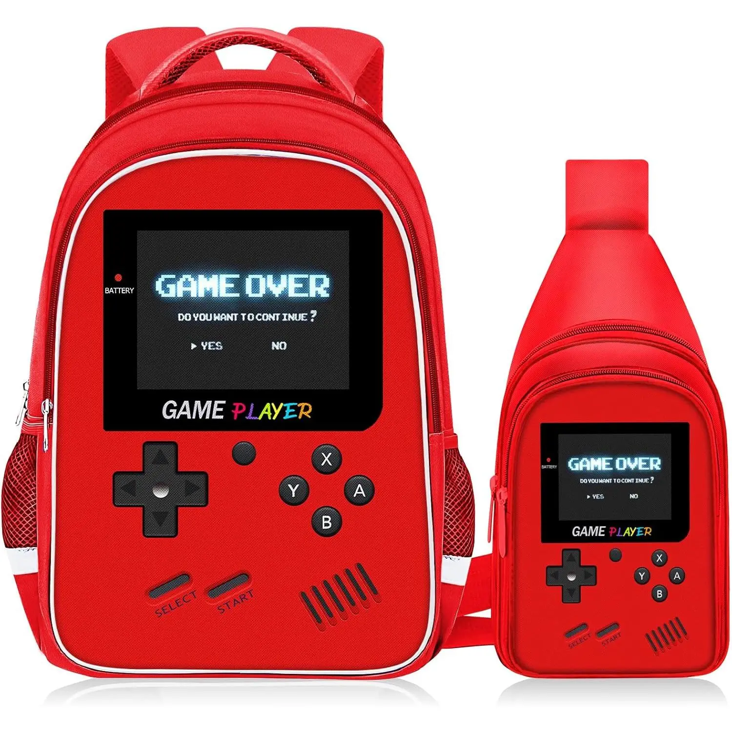 17" Gamer Student Class Backpack for Boys, Breathable Back, 3-in-1 Set Ready, Organized Sets, Roomy Main Bag, Cool 6-18 Age Elementary & Middle School Teen Gifts