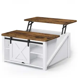 31.5 Inches Lift Top Coffee Table with Hidden Storage White