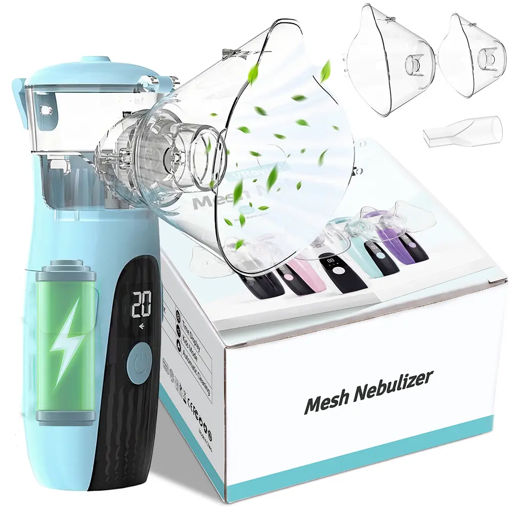 Lightweight Portable Handheld Nebulizer with Ultra-Fine Mist | Gentle & Quiet Cordless Steamer with Self-Cleaning Mode for Adults & Children