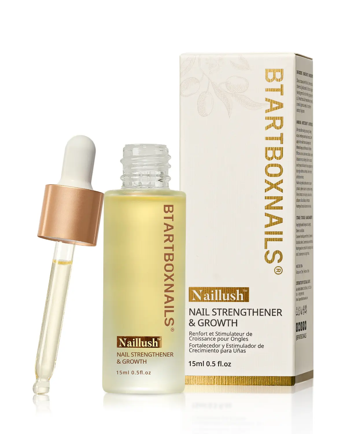 BTArtboxnails Naillush Nail Growth Oil - Nail Strengthener & Growth Repair Damaged Nails, Strengthen Weak & Thin Nails, Extra Strong Nail Growth Treatment, Long Lasting Nail Hardener, 15ml