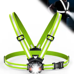 Running Lights for Runners, 500 Lumens 45 °     Adjustable Running Light with Dual-Reflective Straps, IPX4 Waterproof & USB Rechargeable Chest Light Vest for Night Walking/Cycling/JoggingAB20Lumora Living