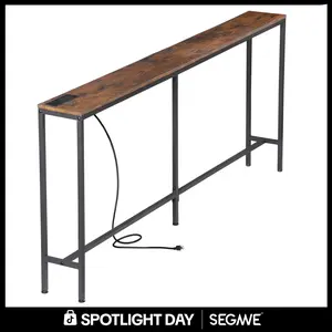 Segawe 70-Inch Narrow Console Sofa Table - Room Decor Entryway Table with Power Outlets, Charging Station, Quick Setup Indoor Furniture for Living Room Entryway