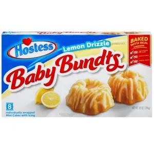 Hostess Lemon Drizzle Baby Bundt Cakes | 30 Ounce (24 Total Cakes in 3 Boxes)