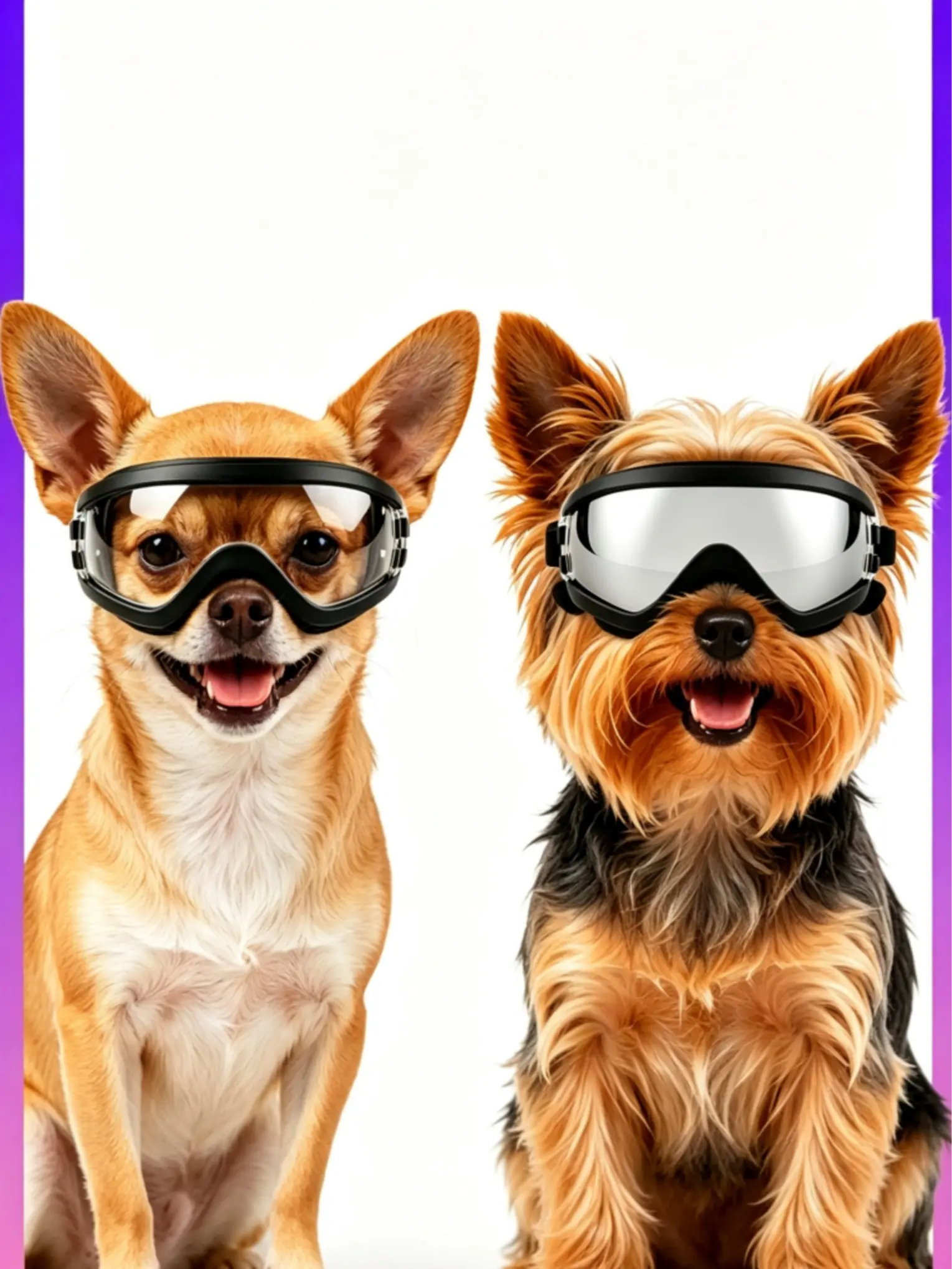 Small Dog UV Protection Goggles Windproof Dustproof Puppy Sunglasses Adjustable Strap Pet Eye Wear for Driving Riding Swimming