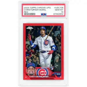 Christopher Morel Chicago Cubs 2023 Topps Chrome Update Red Refractor #USC106 #3/5 PSA Authenticated 10 Rookie Card - Fanatics Authentic Certified