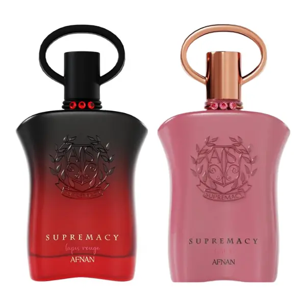 Afnan Women's 2-Piece Luxury Fragrance Duo Set - Supremacy Gala, Supremacy Tapis Rouge, Floral Bergamot, Fresh Musk Amber Notes, Long-Lasting, Elegant Modern Fruit-Flavored Women's Fragrance, Everyday Wear, Gift-Ready, Fragrances, Citrus Women's Fragrance