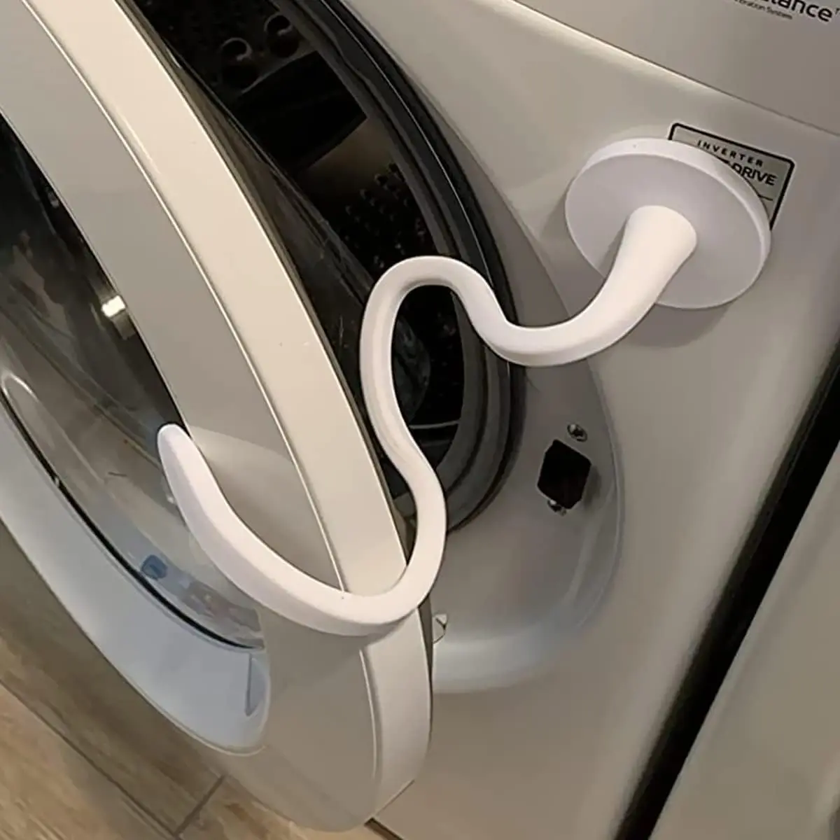 Front Load Washer Door Prop, Removable Flexible Washer Door Stopper, Magnetic Washing Machine Door Holder with 66mm Magnet Base, Keep Washer Door Open to Prevent Odors