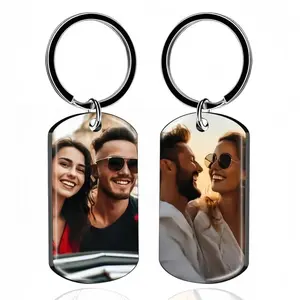 Amaxer custom keychain, engraved with photos, personalized photo, logo, and text, a gift for boyfriend, father, or men
