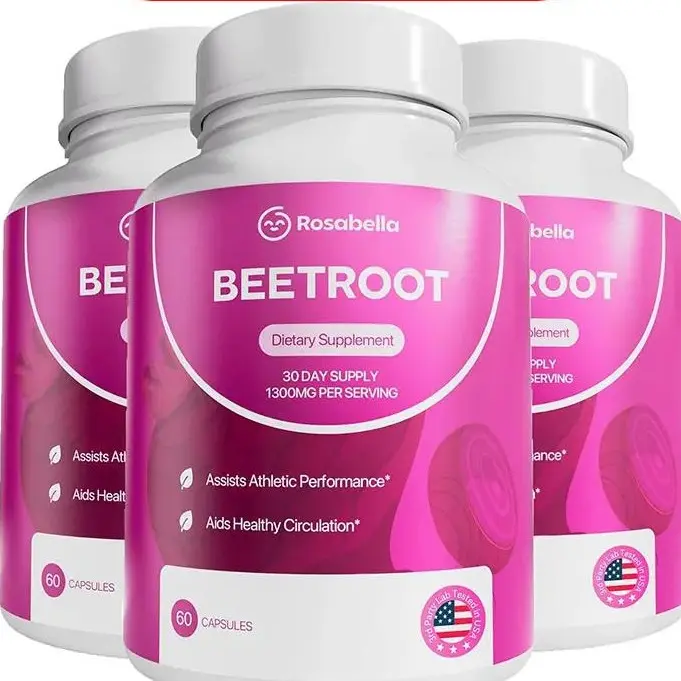 Rosabella Organic Beetroot Capsules (1300mg) for Blood Flow & Heart Health