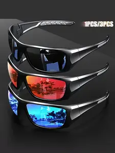 1pc/3pc neutral polarized sports sunglasses - unbreakable frame, UV400 protection, perfect for cycling, fishing, and running, Outdoor Sports Glasses