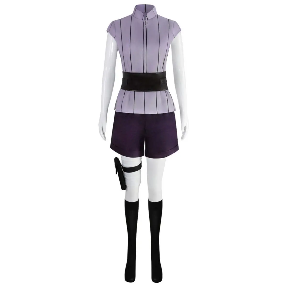 Hinata Hyuga Purple Ninja Cosplay Costume Set Top Pants Belt Pouch Strap Socks for Comic Con