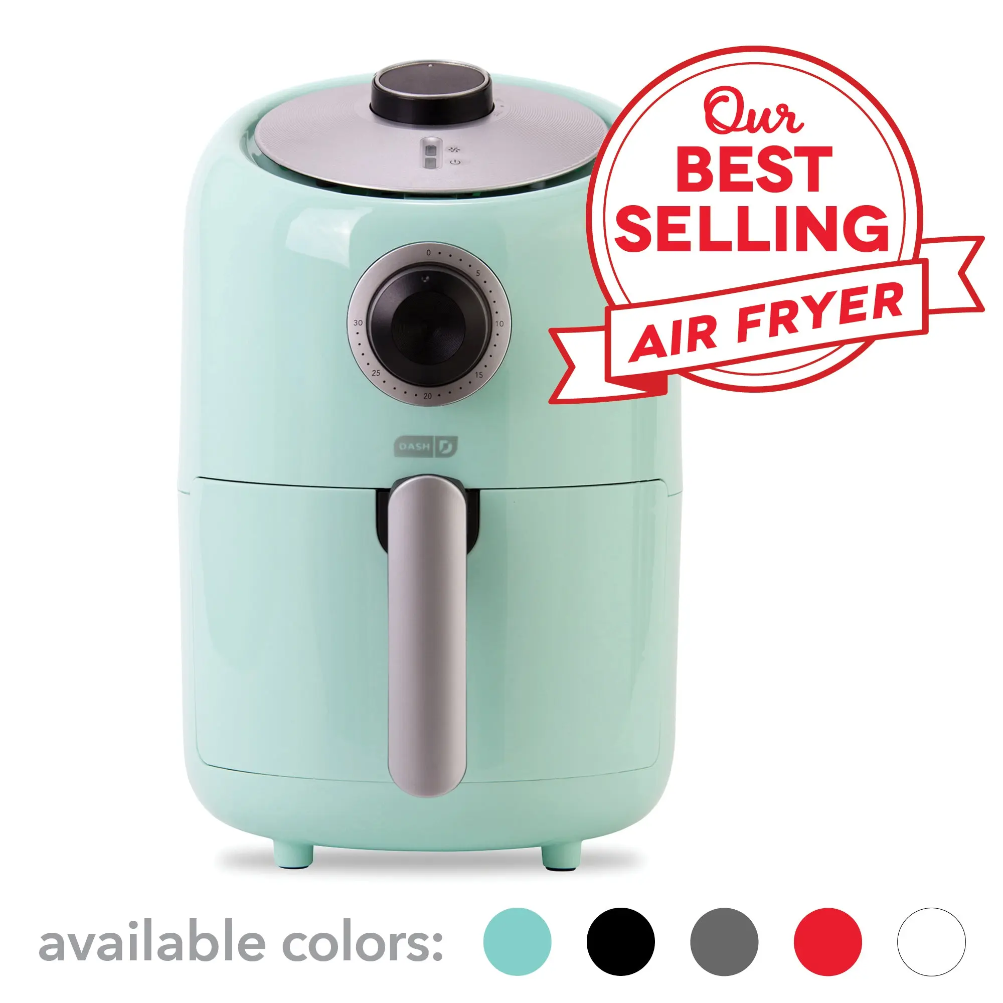 DASH Compact Air Fryer Oven Cooker with Temperature Control, Non-stick Fry Basket, Recipe Guide + Auto Shut off Feature, 2 Quart