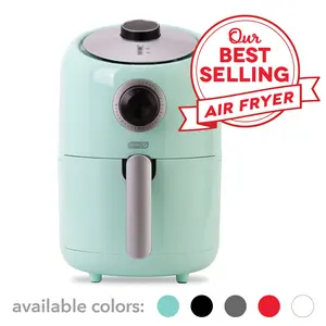 DASH Compact Air Fryer Oven Cooker with Temperature Control, Non-stick Fry Basket, Recipe Guide + Auto Shut off Feature, 2 Quart