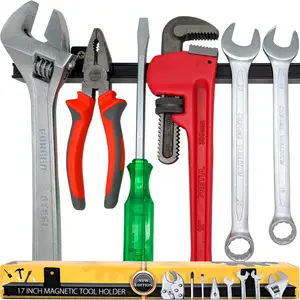 17" Heavy-Duty Magnetic Tool Holder (Upgraded Version) - Extremely Powerful Magnetic Pull Force to Hold Heavy Tools - Professional Space-Saving Magnetic Tool Bar - Metal Tool Organizer Rack/Strip