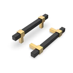 goldenwarm Matte Black Drawer Pulls for Cabinets Square Black Cabinet Handles for Kitchen Cabinet Hardware