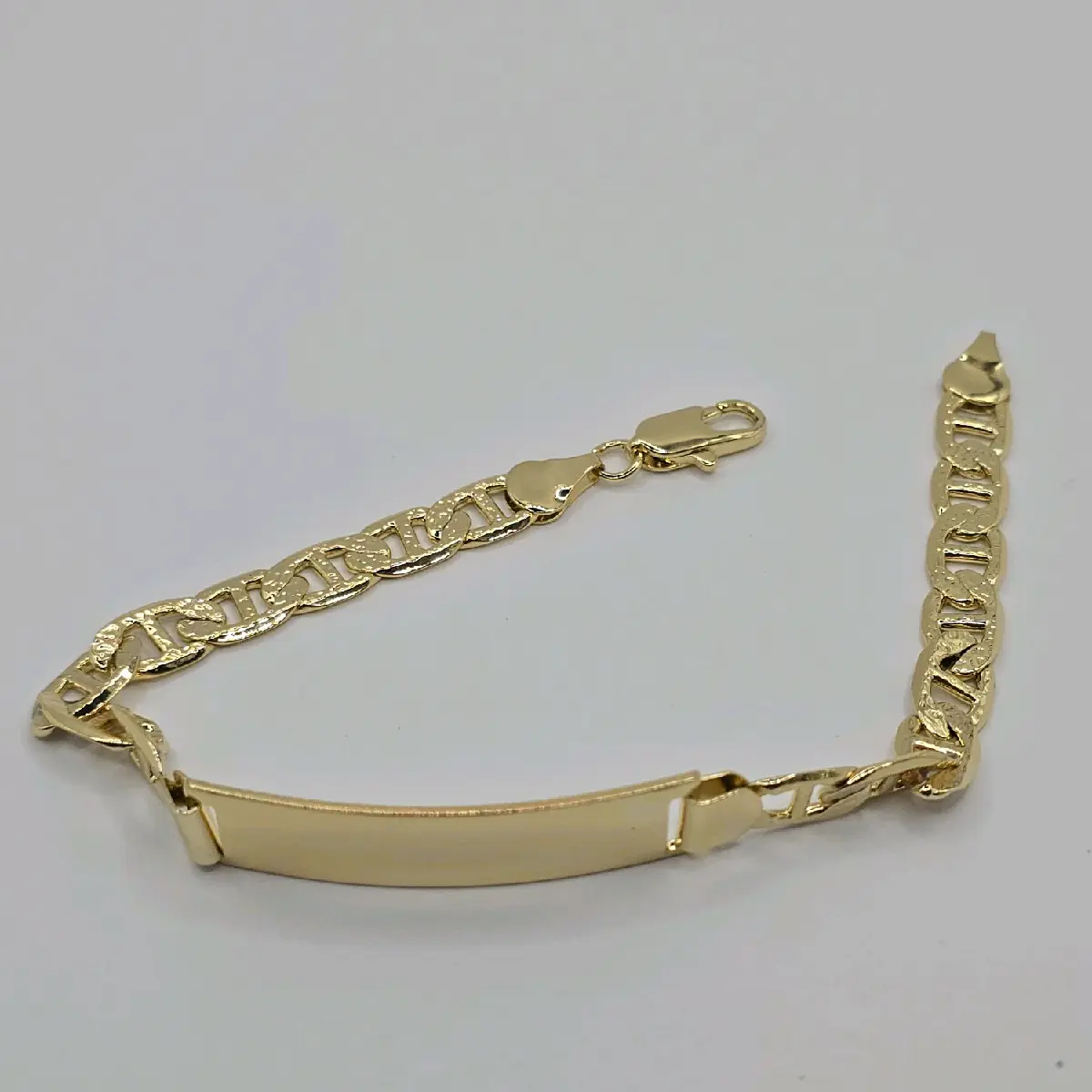 ID BRACELET fashion new nugget style gold-plated 10N  8 ½inches ENGRAVING AVAILABLE leave a note with your name