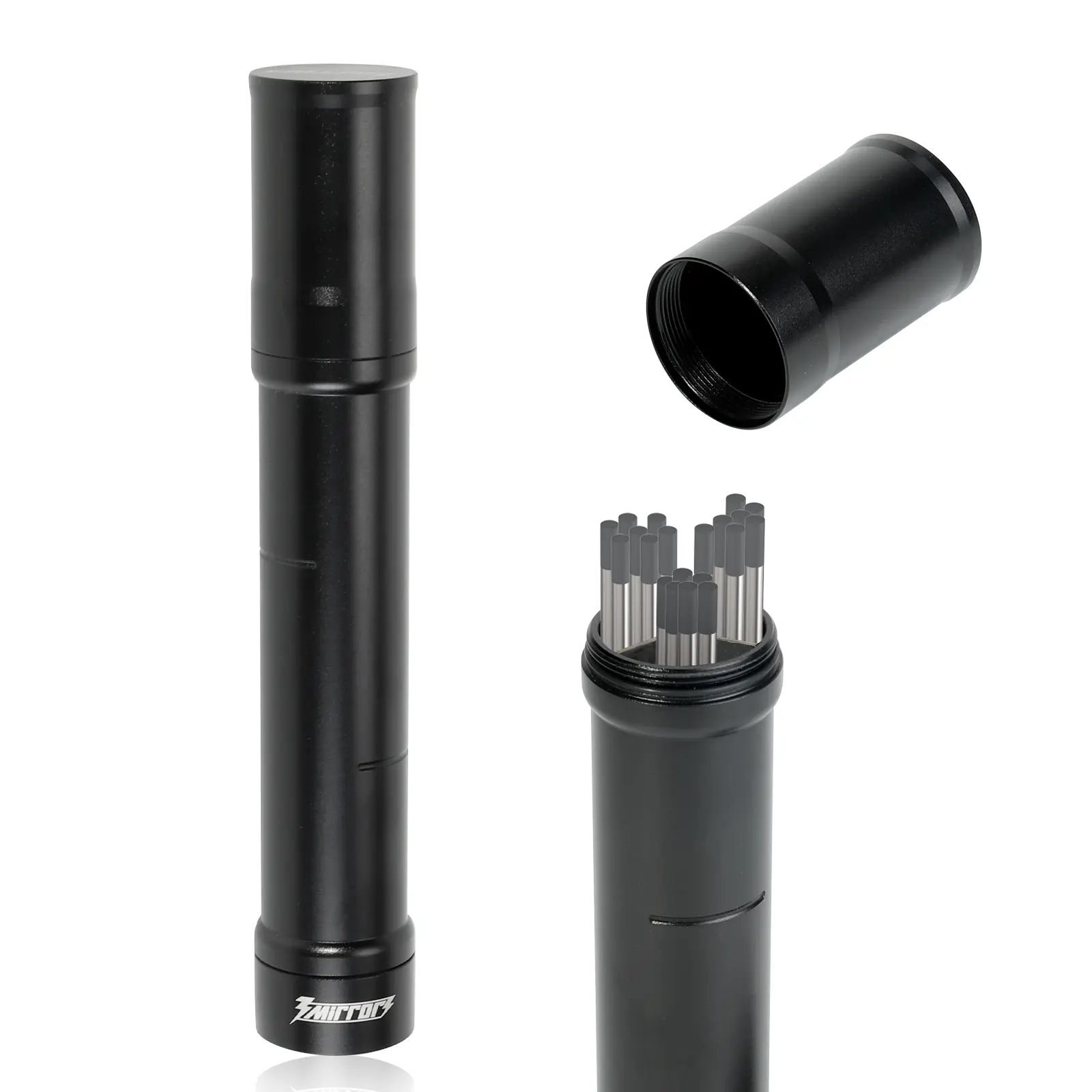 3mirrors Tungsten Holder-Black Storage Tube for TIG Tungsten Electrode with 3 Section Divider & Magnetic Base,Protective Fit that Prevents Oxidation and Damage.