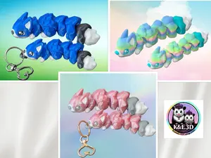 3D Printed Articulated Squirrel Keychain Fidget Figure