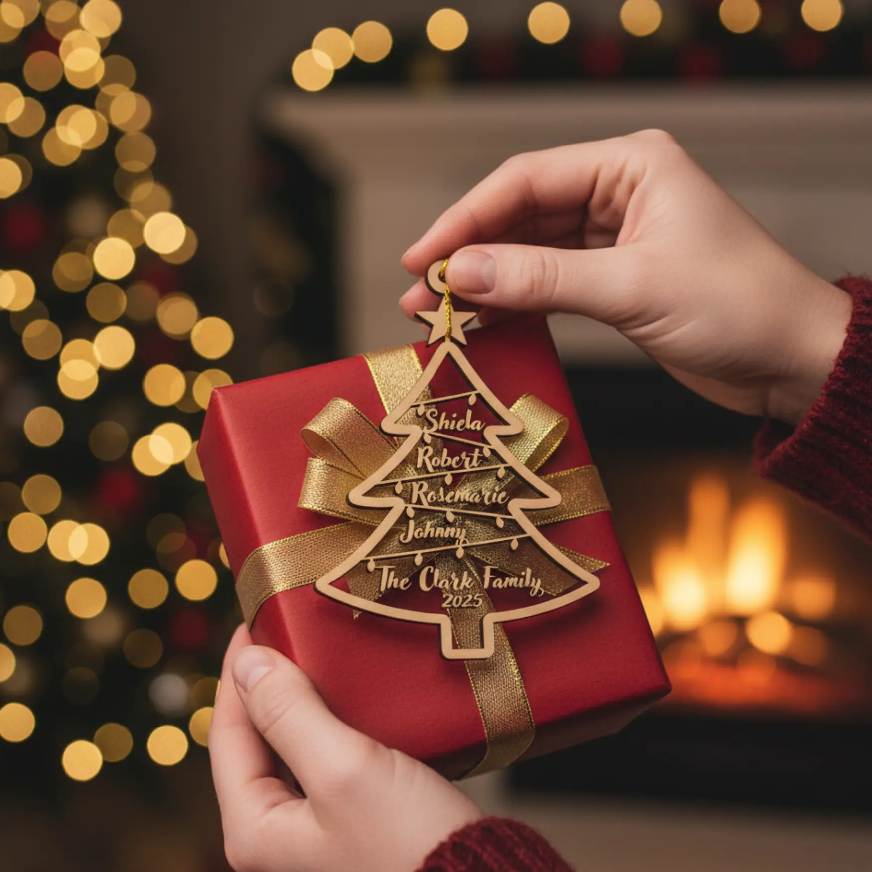 Wood Ornament Personalized Gift With Name Engraved Ornaments Christmas Ornaments Custom Wood Ornaments Hanging Ornament