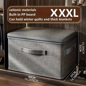 Covered large-capacity foldable storage box - Durable material, classic rectangular design, suitable for bedroom closet organization, multi-functional use, bedroom tidiness, Bedroom organizer, storage solution, Folding storage boxes