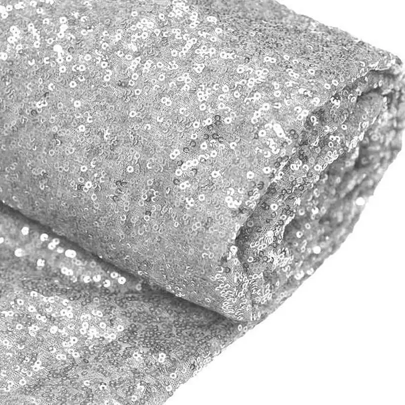 Silver Sequin Fabric Bolt, Sparkly DIY Craft Fabric Roll 54"x4 Yards