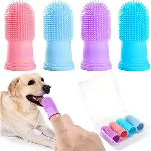4Pack Dog Toothbrush Kit - Cat Finger Toothbrush for Small to Large Dogs & Puppies, Dental Care & Teeth Cleaning
