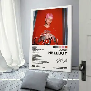 Hellboy by Lil Peep Canvas Poster Painter Living in Art Deco Strong Wall Design Painting Hallway Bedroom Living Room Decorated Poster