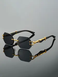 Men's New Frameless Irregular Glasses, Vintage Fashion Leopard Head Decoration, Stylish Retro Luxury Eyewear, Unique Design