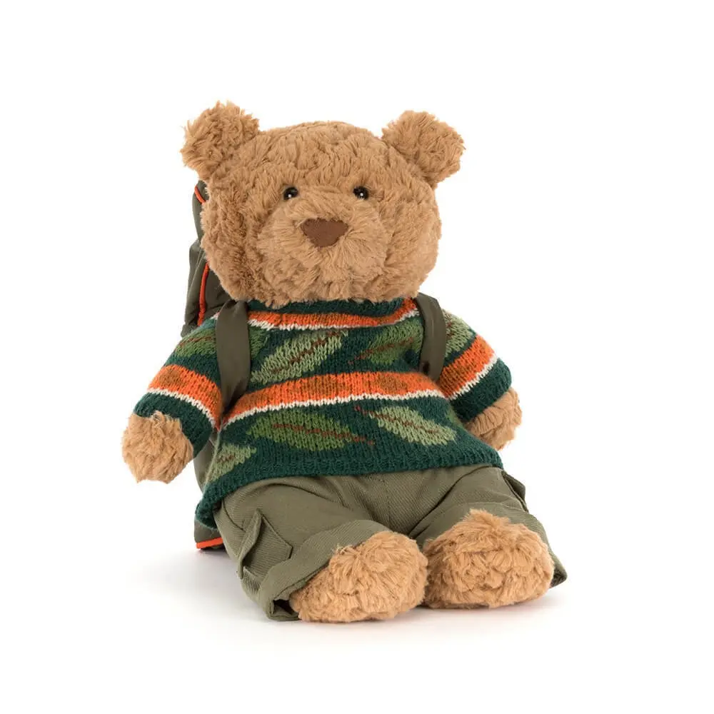 Jellycat Bartholomew Bear Hiking – Ultra Soft Plush Teddy Bear in Adventure Outfit, Cute Collectible Stuffed Plush, Cozy Nursery Decor, Gift for Kids & Jellycat Fans, Keychains