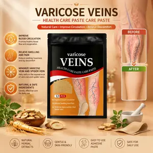 Varicose Vein Care -12pcs, Leg Pain ReliefPatch for Varicose Veins, Blood Clots,Protrusion Cold Compress Venous Health,Herbal Skin Care for Legs & Feet
