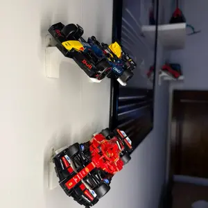 5 pack - Skeletonized Extended Speed Champions Wall Mount Display for Lego Speedchampions Easy Install No Screws No Tools Needed Low Profile Floating Display