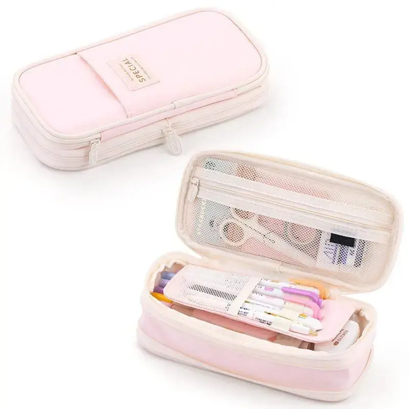 Large Capacity Zippered Pencil Case - Colorful Aesthetic Writing Stationery Storage Bag, Portable Stationery Supplies Holder for Teenage Girls, Ideal Teenage Girls Gifts for School, Travel (Sports & Outdoor Accessory), Back To School Shopping, School Supp
